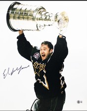 Ed Belfour Signed Dallas Stars 16x20 Photo (Beckett Witness) Stanley Cup Cel picture