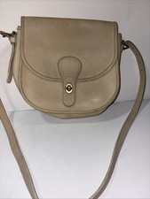 Vintage COACH Saddlery Bag 9535 Bone 80s NYC USA 8x9in picture