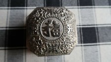 Antique Solid Sterling Silver Asian Trinket Betel Opium Box And Stamped  picture