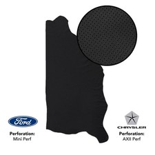 BLACK PERFORATED FULL SIDE BLACK LEATHER AUTOMOTIVE COW HIDE FOR CAR UPHOLSTERY picture
