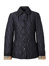Burberry Fernleigh Women's Midnight Blue Diamond Quilted Jacket Size XXS picture
