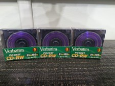3 - Verbatim Pocket CD-RW Mini-Size 5 Pack New Sealed 21min 185mb 1x 32x Speed picture