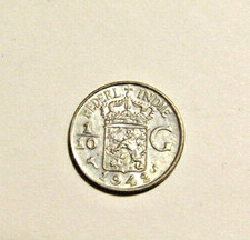 1942-S Netherlands E. Indies 1/10 Silver Gulden Au Coin picture