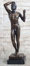MODERN ART SIGNED RODIN NUDE MAN STRETCHING STATUE SCULPTURE FIGURINE FIGURE ART picture