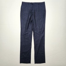 NEW Zanella SZ 38 Blue Heather Wool Cotton Flannel Parker Made in Italy Trousers picture