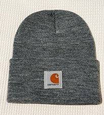 Carhartt A18 Knit Cuffed Beanie Hat Gray One Size Acrylic Solid picture