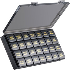 Large Monthly Pill Organizer 28 Days Portable One Month Pill Box Weekly Case picture