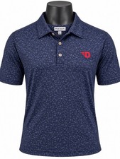 Peter Millar Dayton Flyers Men’s Large Summer Comfort Navy Print Polo NWT picture