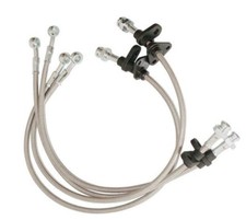 Fit Acura Integra 94-97 Honda Civic 92-95 Front Rear Stainless Brake Line Silver picture
