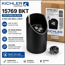 Kichler 15769BKT 4.5W LED Well Light 12V 60° Beam Spread Textured Black Landscap picture