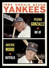 1964 Topps #581 Yankees Rookie Stars Pedro Gonzalez Archie Moore surface crease picture