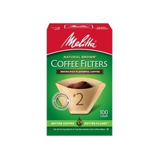 Melitta #2 Unbleached Coffee Filters - 100 Count Natural Brown Cone Filters picture