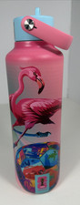 FIFA WORLD CUP 26 2026 Miami  24oz. Water Bottle Hologram Sticker PINK FLAMINGO picture