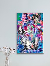 ORIGINAL ABSTRACT IMPRESSIONIST FINE ART  15x23 READY  TO HANG SIGNED PAINTING picture
