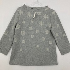 New Talbots size Medium Gray White 3/4 Sleeve Back Zip Stretch Knit Top picture