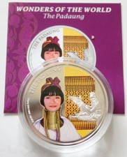 2008 2009 Cambodia Wonders of the World Padaung Myanmar Woman Silver Color Coin picture