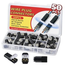 50Pcs 2 Pin Quick Connect Wire Connectors No Strip Tool Free LED Low Voltage picture
