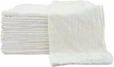 1000 New Industrial Shop Rags Towels Washed White Large 12x14 Towel B-Grade picture