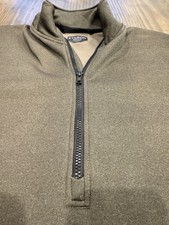 Filson Men's Medium Beige/Brown Full Zip Fleece Polartec Mock Neck Military picture