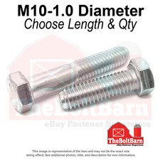 M10-1.0 Class 10.9 Extra Fine Hex Cap Screws Zinc Clear (Choose Length & Qty) picture