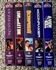 Vintage James Bond 007 VHS Set - Roger Moore Collection - 5 Tape Bundle - MGM picture