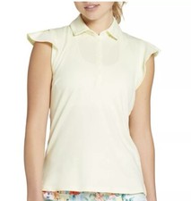 Lady Hagan Womens M Clubhouse Flutter Sleeve Golf Polo Lemon Sorbet UPF 50 picture