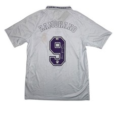 Autographed/Signed Ivan Zamorano Real Madrid White Soccer Jersey JSA COA picture