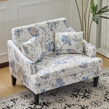 41'' Oversized Comfy Armchair Accent Chair with 2 Pillows Blue Floral Apartment  picture