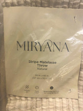 Miryana Stripe Matelasse Throw Blanket Striped Natural 50x60 Cotton picture