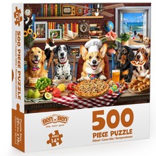 500 Pieces Jigsaw Puzzle for Adults Dogs' Dinner Party Funny Animal Puzzle picture