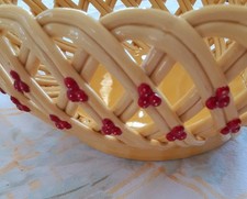 VTG ROYAL DOULTON Chanticlair Pattern Open Weave Ironstone Bread Basket 11x 4 picture