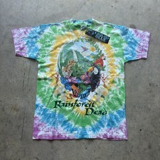 Vintage 1993 Grateful Dead “Rainforest Dead” Tie Dye Double Sided Tee picture