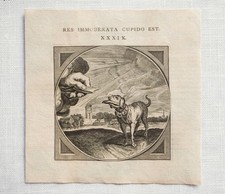 17thC Copper Engraving Adriane van de Venne 1627 Dog Jacob Cats Latin Dutch picture