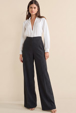NWT Max Studio Women Elastic Waist Mid-Rise Wide-Leg Pants SZ XL Black/Gray Geo picture