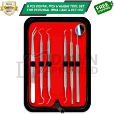6 Pcs Dental Pick Hygiene Tool Set Tooth Scraper Plaque Tartar Remover Gum Floss picture