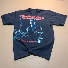 1991 Terminator 2 Judgment Day T-Shirt Medium Black Good Vintage Movie Promo picture