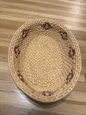 Vintage Indian Coiled Oval Basket - 14 1/2