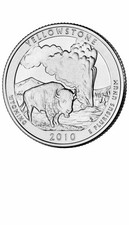2010 P Yellowstone NP Quarter. ATB Series Uncirculated From US Mint roll. picture