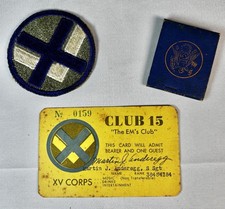 WWII XV Corps Named Grouping S/Sgt Anderegg Club 15 EM (Card, Patch, Matchbook) picture