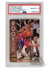 Allen Iverson 1996-97 Topps Stadium Club Autograph Rookie Card #R16 PSA/DNA 10 picture