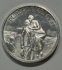 Public Enemy #1 , 2 OZ .999 Fine Silver Round Bonnie & Clyde Capsule  picture