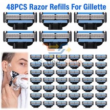 48PCS MACH 3 Men's Razor Blades Refill Replacement Comfortable Shave Trimmer US picture