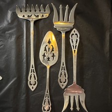 Antique 4-Pc Watson Sterling Silver Buffet Serving Set - 2 3/8 oz - Pierced picture