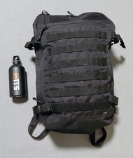 5.11 Tactical Rapid Quad Zip Backpack 28L Black EUC with 5.11 500ml Water Bottle picture