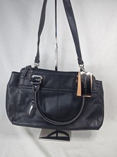 Tignanello Perfect Pockets Shopper Black Pebble Leather Tote Purse NWT picture
