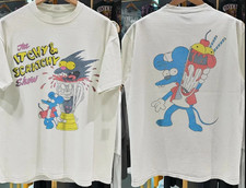 VINTAGE 1994 ITCHY & SCRATCHY THE MEAT GRINDER WHITE T-SHIRT S-5XL picture
