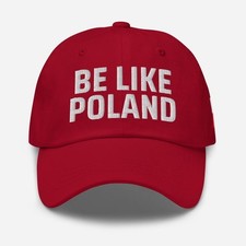 Be Like Poland Embroidered Red Baseball Cap Polish Pride Country Adjustable Hat picture