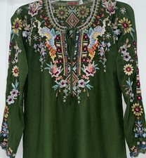 🌻Stunning Johnny Was XXS Sunflower Embroidered Tunic Top (or Dress) picture