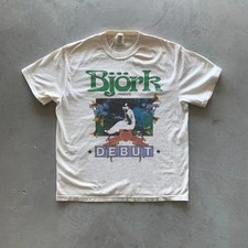 Bjork Shirt, Bjork Debut White Cotton T-shirt Unisex Reprint Men Women S-5XL picture