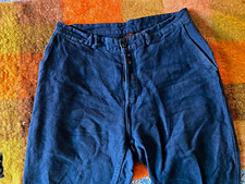RARE 100% Heavy Linen Vetra Work Pants Wide-leg/Baggy Fit Made in France EUC picture